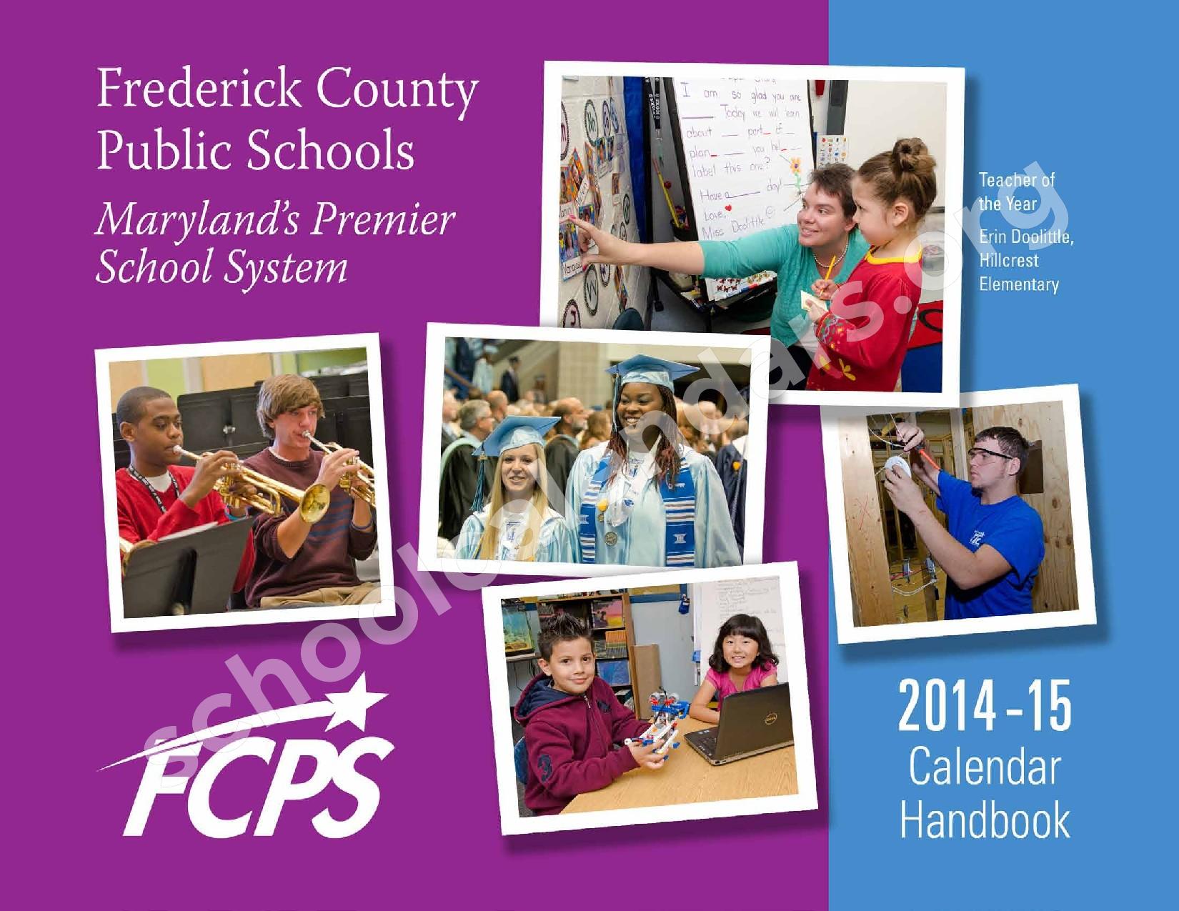 2014 2015 School Calendar Monthly Handbook Frederick County Public Schools Frederick MD 2014 2015 School Calendar Monthly Handbook Frederick County Public Schools Frederick MD