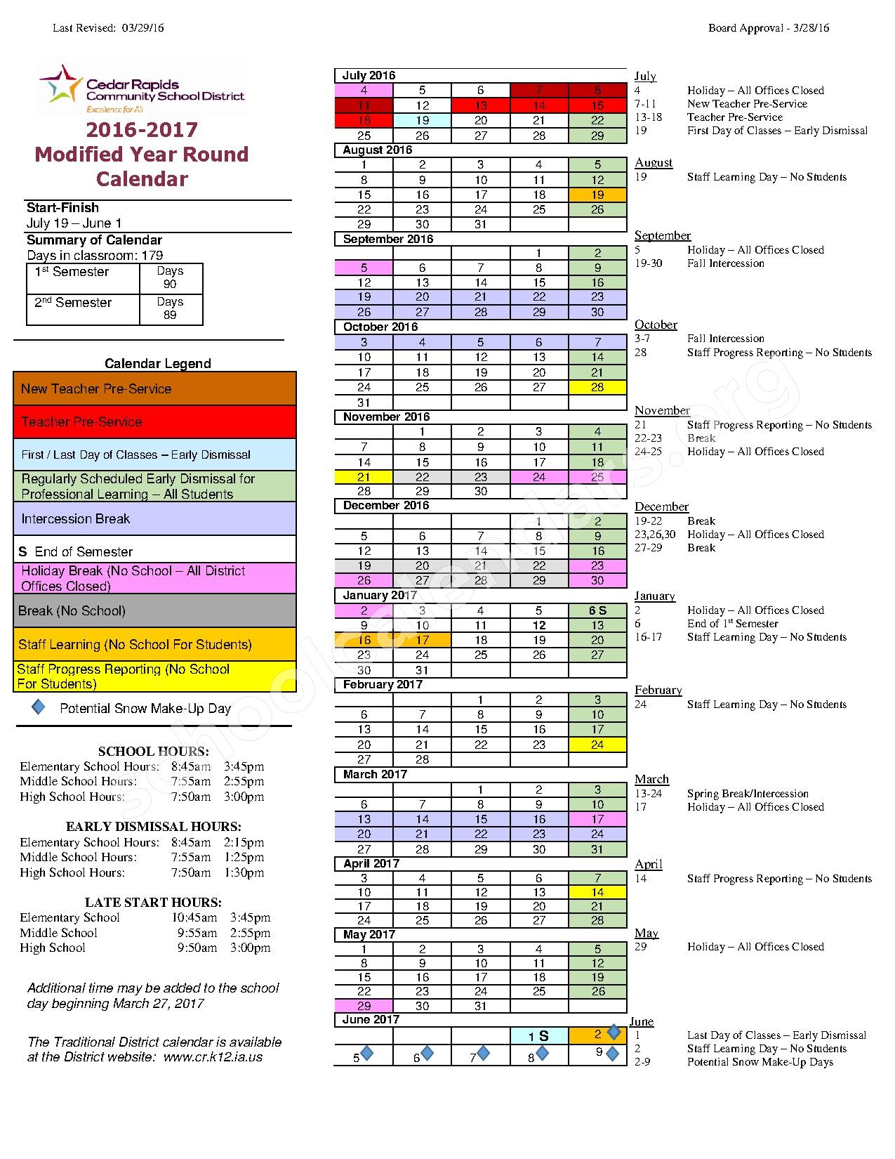 Cedar Rapids Community School District Calendars Cedar Rapids IA Cedar Rapids Community School District Calendars Cedar Rapids IA