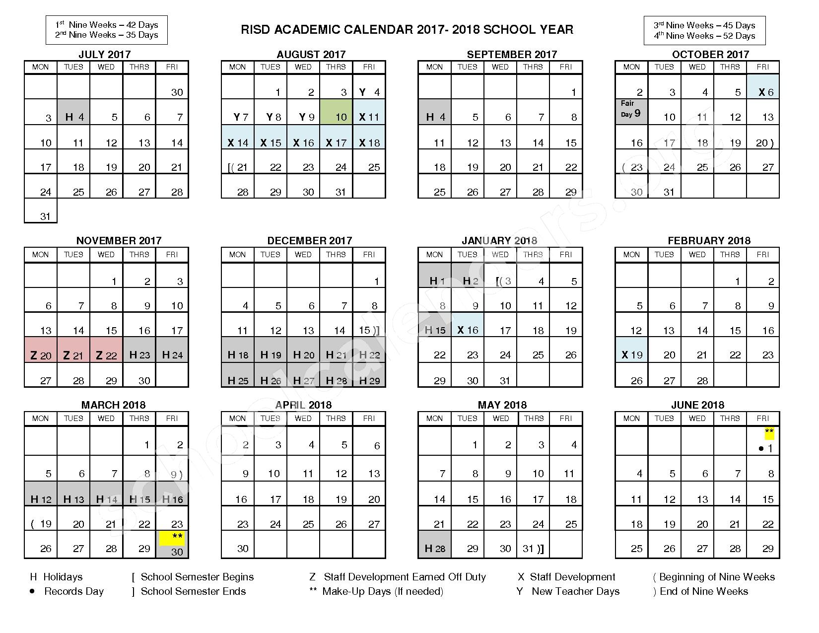 Big Springs Elementary School Calendars Garland TX