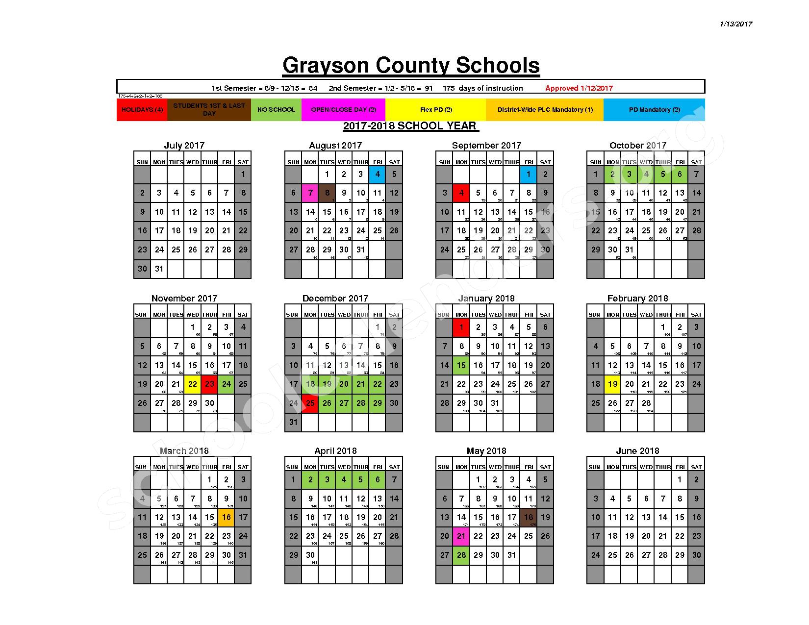 Grayson County School District Calendars – Leitchfield, KY